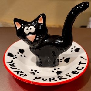 Funny Kitty Ring & Earring holder